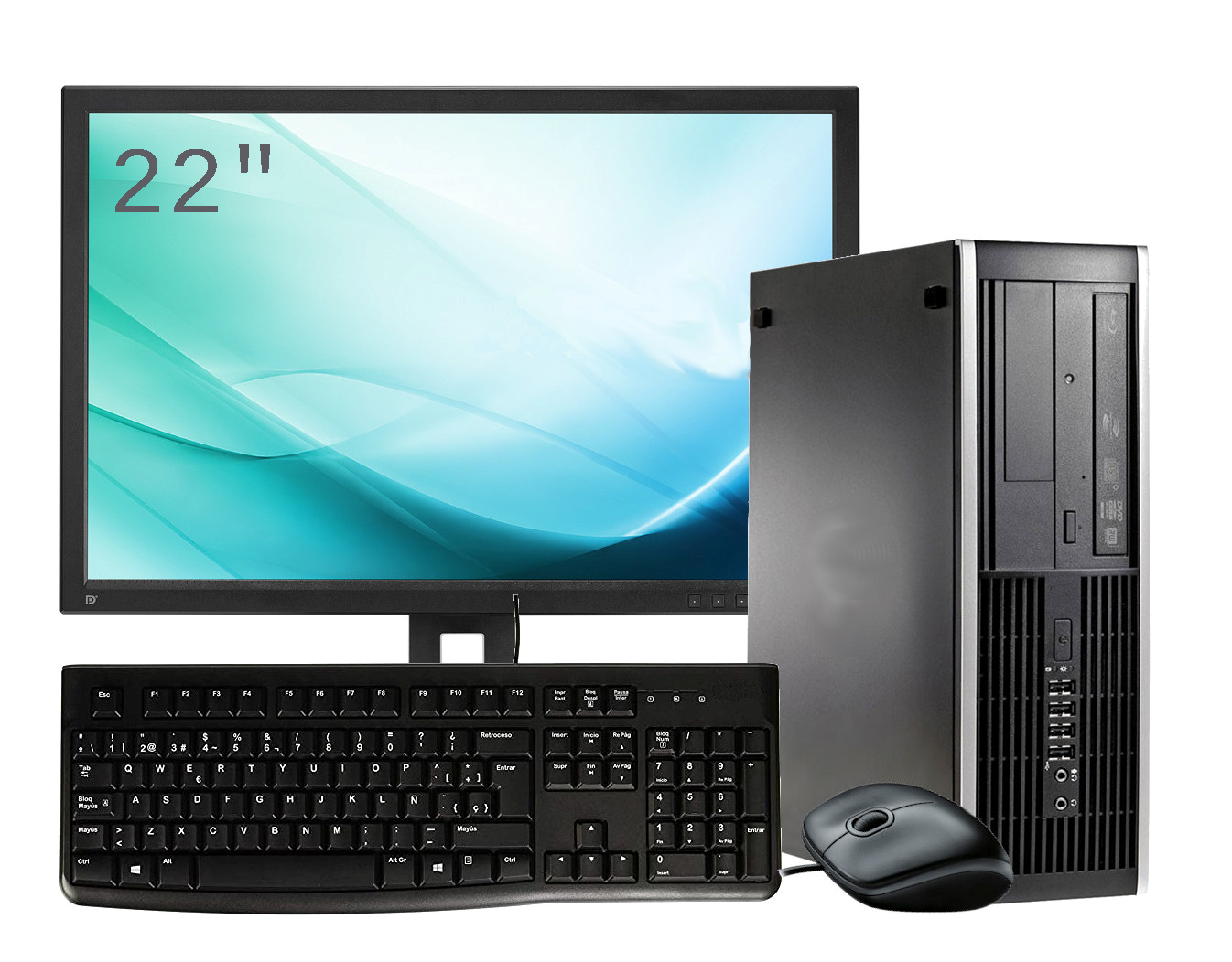 Ordenadores sobremesa completos | HP 8300 SFF Intel Core I5 8 RAM 500 HDD + Pantalla 22 Teclado y Ratón + Windows 10 Home (Reacondicionado)