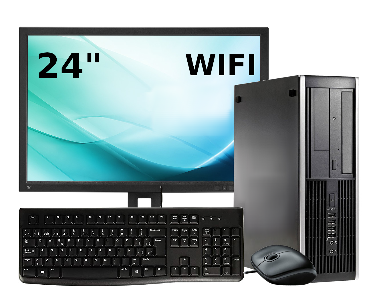 HP 8300 SFF Intel Core I7 8 RAM SSD 240 + 500 HDD+ Monitor ASUS BE24AQLB 24" Teclado y Ratón +Wifi Windows 10 PRO