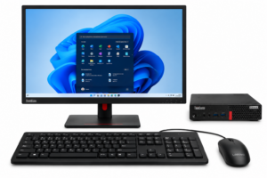Lenovo M920q Tiny, Intel i5-8400T, memoria RAM 16 GB, Disco SSD 256 GB, Windows 11 Pro +Monitor 24″ Teclado y Ratón